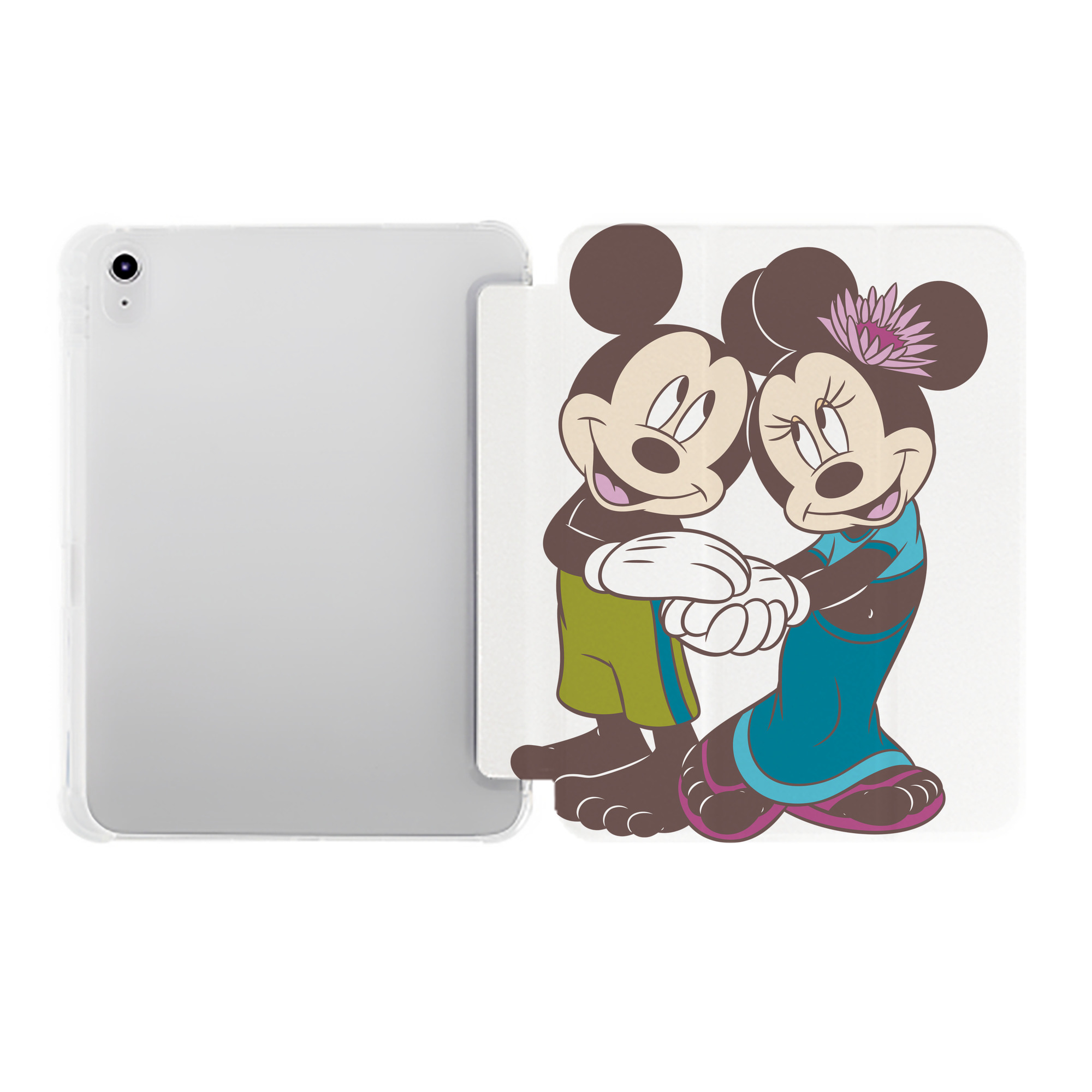 （画像用） ミッキーマウス Mickey Mouse IPad ケース ペン収納付き 三つ折りスタンド PUレザー×シリコン 対応機種9.5/10.5/10.9インチ
